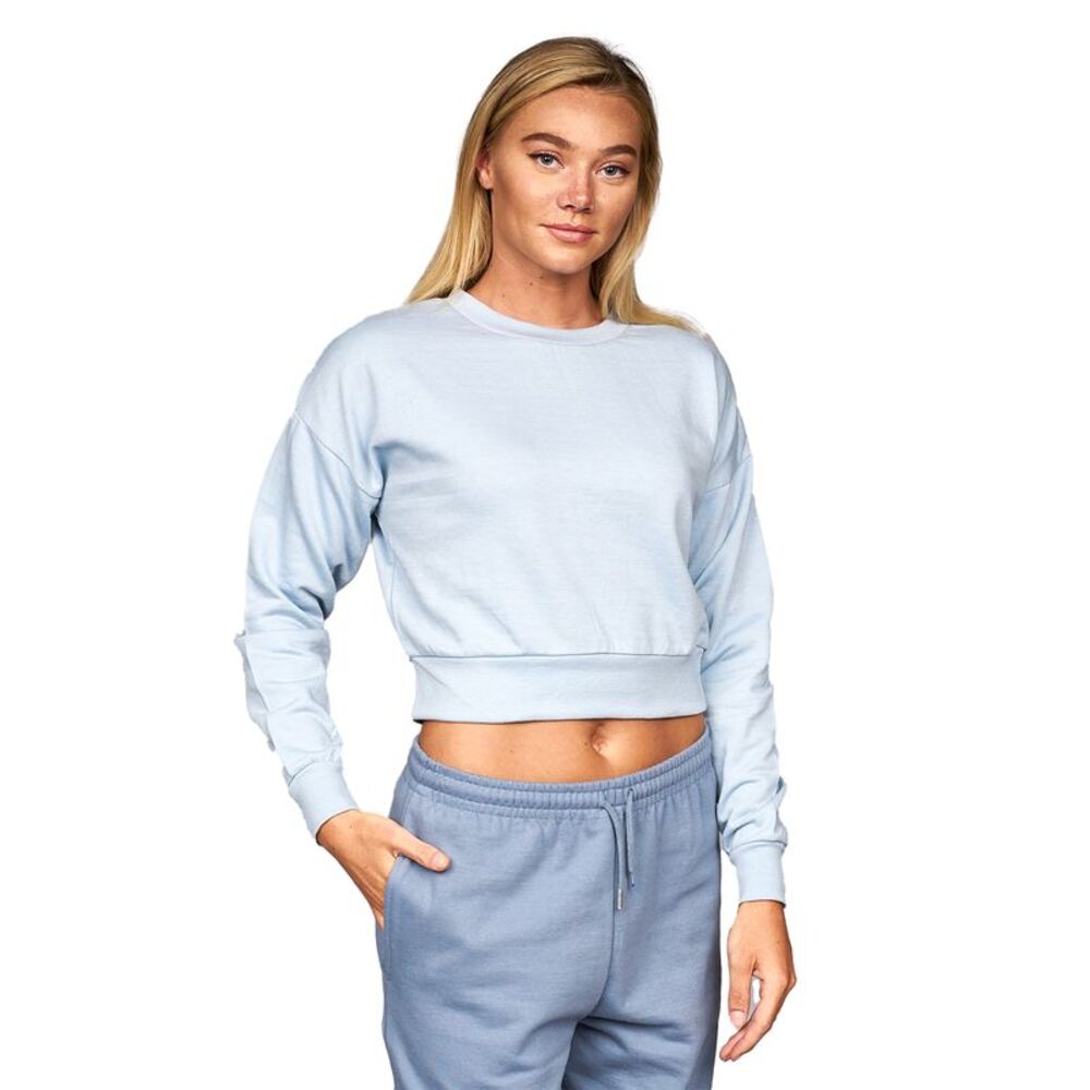 Juice Womens/Ladies Catalina Crew Neck Crop Sweatshirt / Dusty Blue